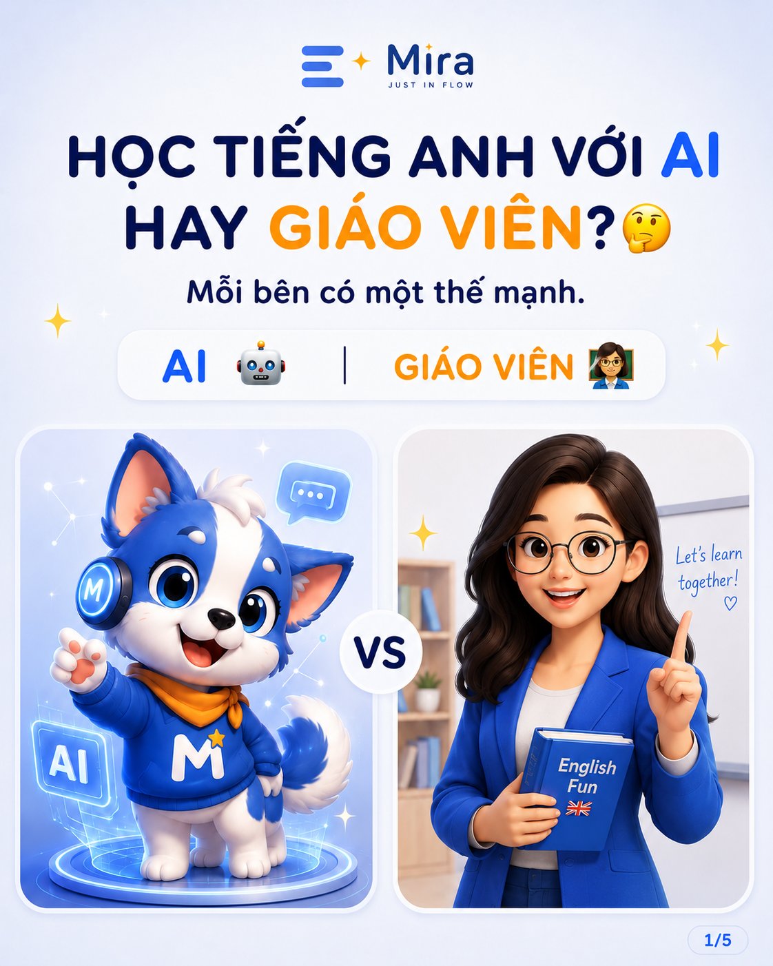 Học tiếng Anh với AI hay Giáo Viên